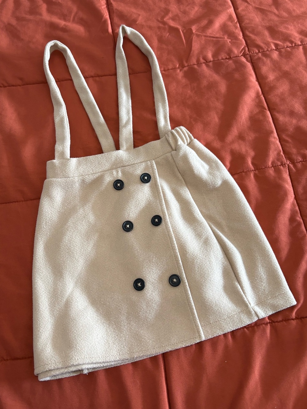 ✨Girls Warm Wool Like Button Skirt Overalls✨